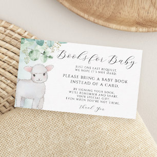 Eucalyptus Greenery Lamb Books for Baby Enclosure Card