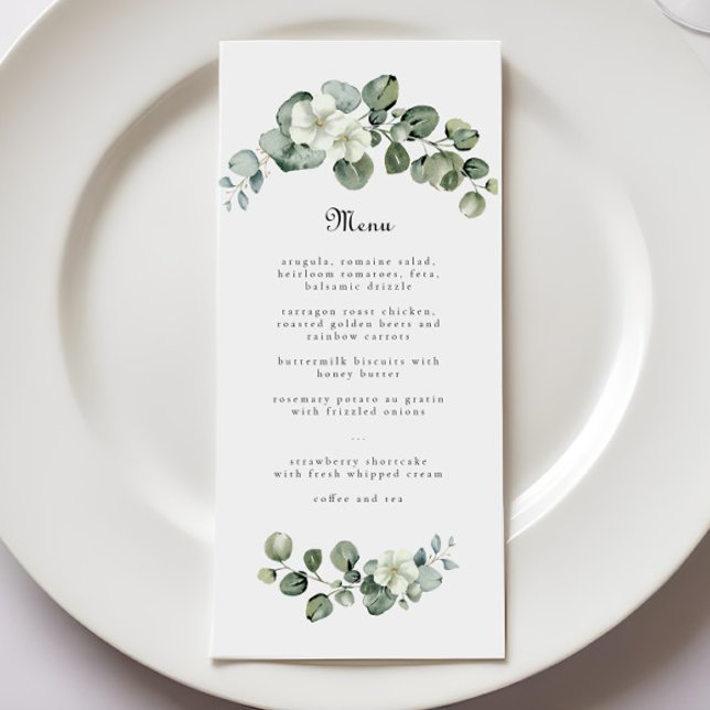 Eucalyptus Greenery Leaf Arch Wedding or Birthday Menu (Creator Uploaded)
