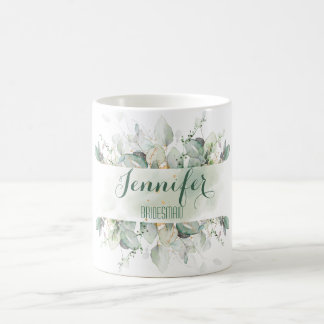Eucalyptus Greenery Leaves Custom Bridesmaid Mug