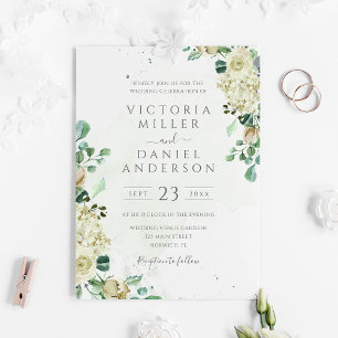 Eucalyptus Greenery Leaves Elegant Floral Wedding Invitation