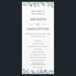 Eucalyptus Greenery Leaves Gold Wedding Program<br><div class="desc">Designed to co-ordinate with our Silver Eucalyptus Greenery collection, this elegant wedding program features rustic watercolor silver eucalyptus foliage. Personalise it with your wedding details easily and quickly, simply press the customise it button to further re-arrange and format the style and placement of the text. Double sided. The Happy Cat...</div>