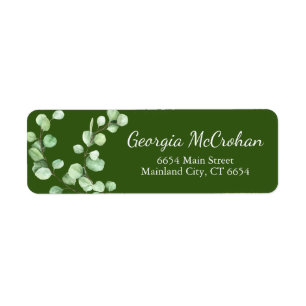 Eucalyptus Greenery Leaves Return Address Label