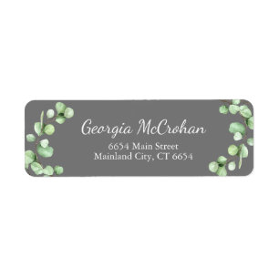 Eucalyptus Greenery Leaves Return Address Label