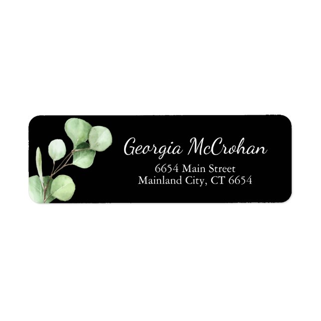 Eucalyptus Greenery Leaves Return Address Label (Front)