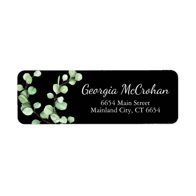 Eucalyptus Greenery Leaves Return Address Label (Front)