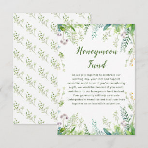 Eucalyptus Greenery Leaves Wedding Honeymoon Fund Enclosure Card