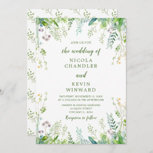 Eucalyptus Greenery Leaves Wedding Invitation