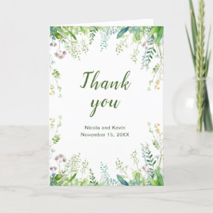 Eucalyptus Greenery Leaves Wedding Thank You Card