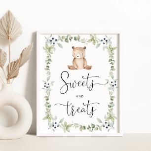 Eucalyptus Greenery little bear sweets and treats Poster