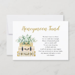 Eucalyptus Greenery Luggage Honeymoon Fund card
