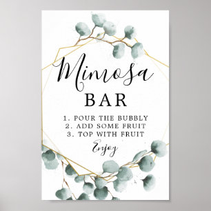 Eucalyptus Greenery Mimosa Bar Sign