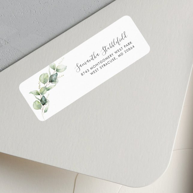 Eucalyptus Greenery Minimalist Return Address Label (Eucalyptus Greenery Minimalist Return Address Label)