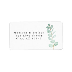 Eucalyptus Greenery Minimalist Wedding Address Label