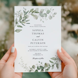 Eucalyptus Greenery Minimalist Wedding  Invitation