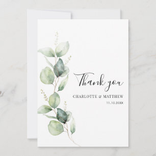 Eucalyptus Greenery Minimalist Wedding Thank You Card