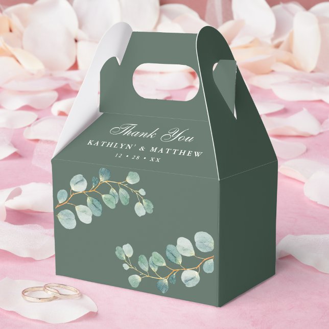 Eucalyptus Greenery Modern Elegant Summer Wedding Favour Box (Creator Uploaded)