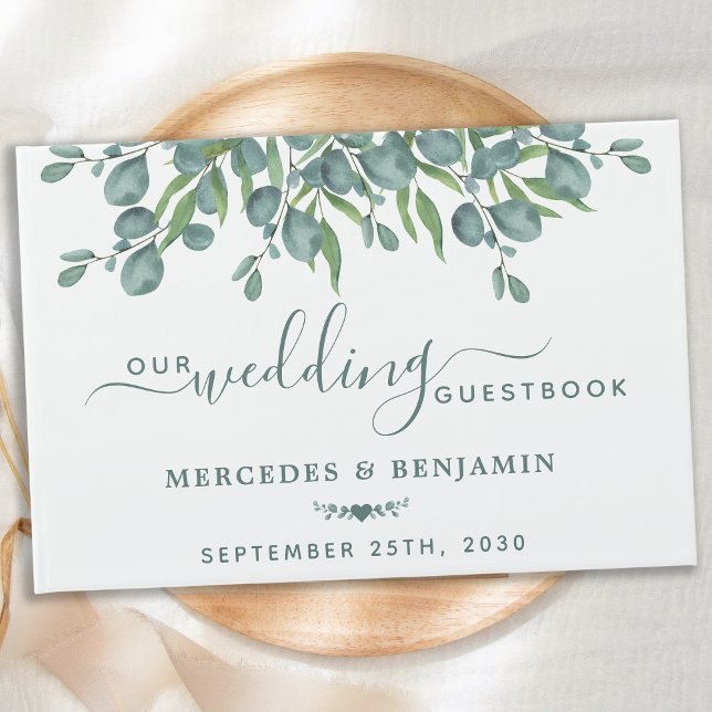 Eucalyptus Greenery Modern Foliage Wedding Guest Book (Creator Uploaded)