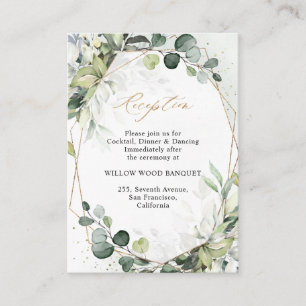 Eucalyptus Greenery Modern Geometric Reception Enclosure Card
