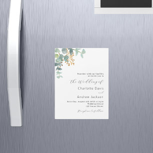 Eucalyptus greenery modern luxury wedding magnetic invitation