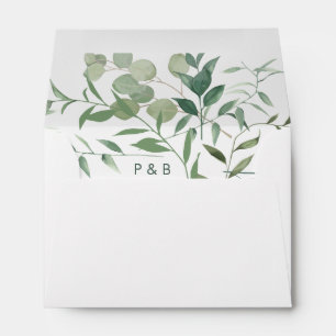 Eucalyptus Greenery Modern Wedding  Envelope