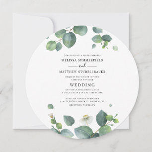 Eucalyptus Greenery Modern Wedding Invitation