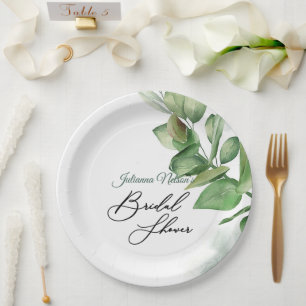 Eucalyptus greenery    paper plates