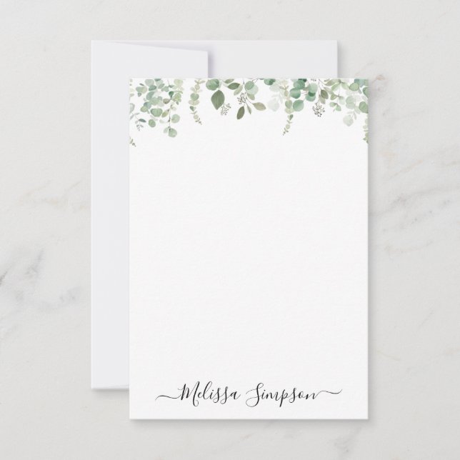 eucalyptus greenery personalised card (Front)