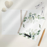 Eucalyptus Greenery Personalised Monogram Name Planner<br><div class="desc">Personalise this watercolor eucalyptus greenery design with your name.</div>