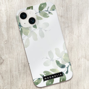 Eucalyptus Greenery Personalised Name Case-Mate iPhone 14 Case