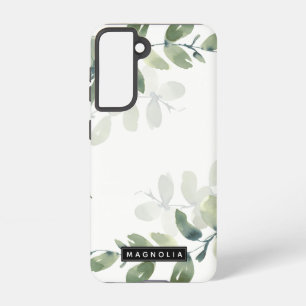 Eucalyptus Greenery Personalised Name Monogram Samsung Galaxy Case