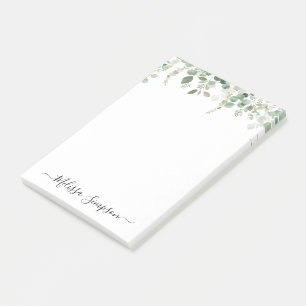 eucalyptus greenery personalized post-it notes
