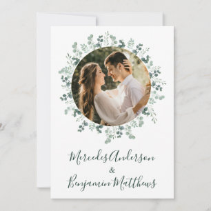 Eucalyptus Greenery Photo Botanical Wedding Invitation