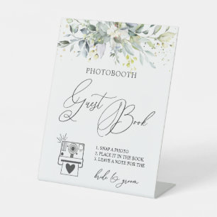 Eucalyptus Greenery Photo Guest Book Sign Pedestal