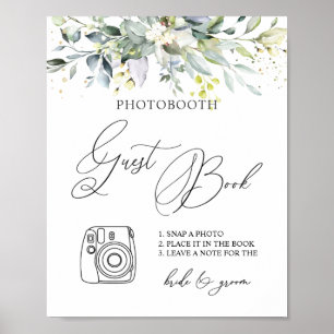 Eucalyptus Greenery Photo Guest Book Sign Poster