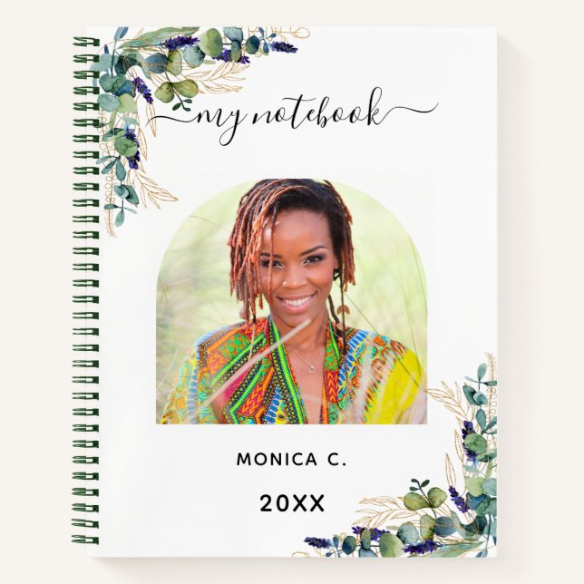 Eucalyptus greenery photo modern notebook (Front)