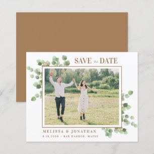 Eucalyptus Greenery Photo Wedding Save The Date