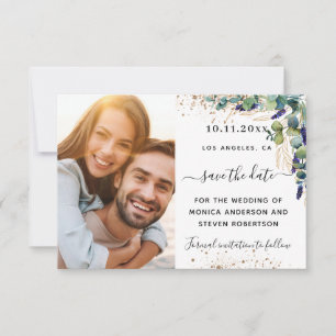 Eucalyptus greenery photo wedding save the date
