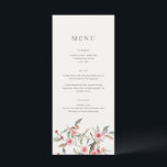 Eucalyptus Greenery & Pink Florals Wedding Menu<br><div class="desc">Introducing our stunning Eucalyptus Greenery & Pink Florals garden party wedding invitation suite, featuring native Australian eucalyptus gum blossoms, paired with a minimalist and modern design that will add an elegant and sophisticated touch to your special day. This design showcases a beautiful, hand-drawn illustration of native Australian greenery and pink...</div>