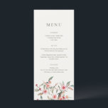 Eucalyptus Greenery & Pink Florals Wedding Menu<br><div class="desc">Introducing our stunning Eucalyptus Greenery & Pink Florals garden party wedding invitation suite, featuring native Australian eucalyptus gum blossoms, paired with a minimalist and modern design that will add an elegant and sophisticated touch to your special day. This design showcases a beautiful, hand-drawn illustration of native Australian greenery and pink...</div>