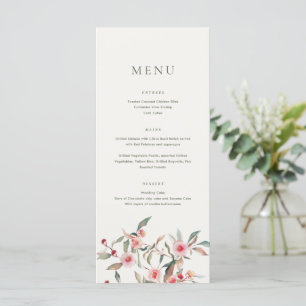 Eucalyptus Greenery & Pink Florals Wedding Menu