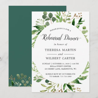 Eucalyptus Greenery Rehearsal Dinner Invitation