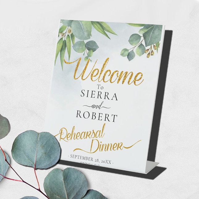 Eucalyptus Greenery Rehearsal Dinner Welcome Sign (Creator Uploaded)