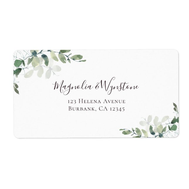 Eucalyptus Greenery Return Address Label (Front)