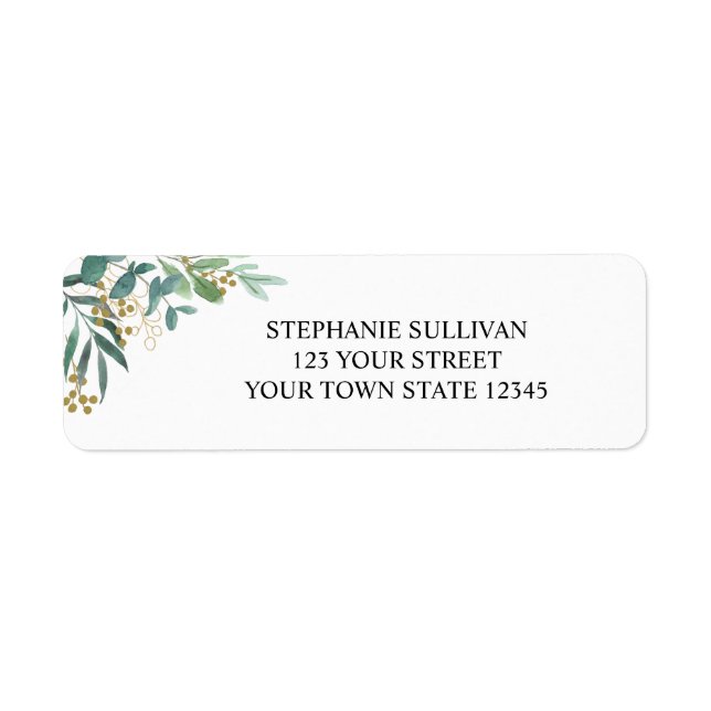  Eucalyptus Greenery Return Address Label (Front)