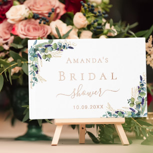 Eucalyptus greenery rose gold bridal shower guest book