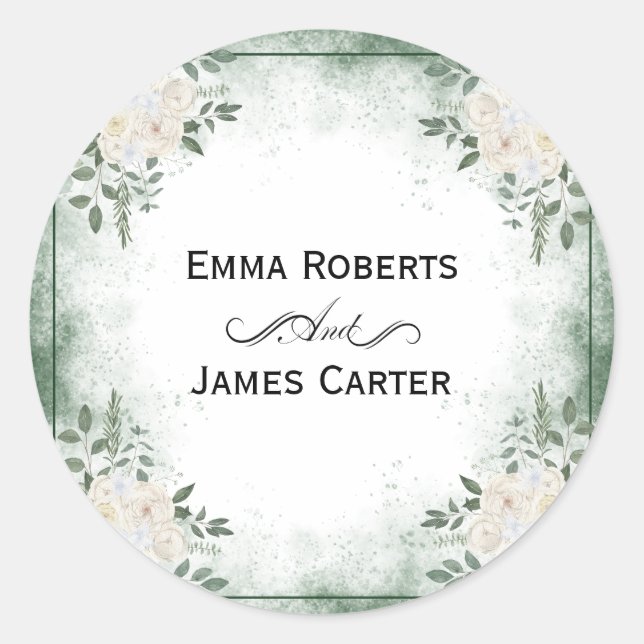 Eucalyptus Greenery Round Sticker (Front)