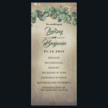 Eucalyptus Greenery Rustic Country Wedding Program<br><div class="desc">Eucalyptus greenery garland rustic wood texture wedding programs</div>