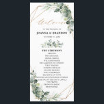 Eucalyptus Greenery Rustic Geometric Wedding Program<br><div class="desc">Elegant and modern spring / midsummer wedding program card features a bouquet of soft watercolor greenery lush green leaves / botanical leaves / eucalyptus and gold geometric frame . Please find more matching designs and variations from my "blissweddingpaperie" store. And feel free to contact me for further customisation or matching...</div>