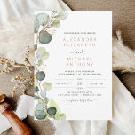 Eucalyptus Greenery Sage Green Gold Wedding Invitation<br><div class="desc">Celebrate your love amidst the enchanting beauty of nature with our Eucalyptus Greenery Sage Green Gold Wedding Invitation. Inspired by the tranquillity of lush greenery, this invitation exudes elegance and sophistication. The soft hues of sage green combined with touches of gold create a timeless aesthetic, perfect for a romantic wedding...</div>