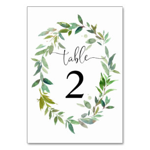 Eucalyptus Greenery Sage Green Wreath Wedding Table Number